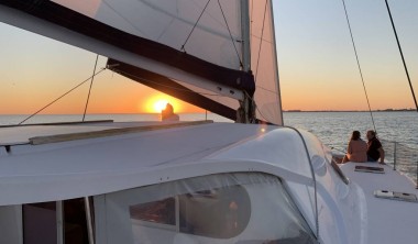 Coucher de soleil catamaran